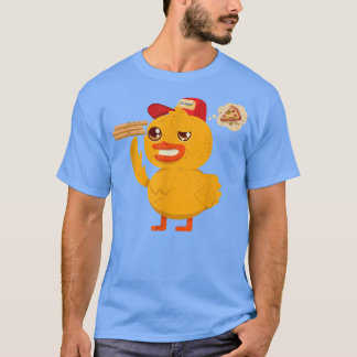 Kawaii Duck Cute Animal Pizza levert Funny Pizza T-shirt