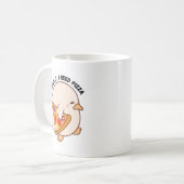 Kawaii Duck Pizza Lover Koffiemok (Voorkant links)