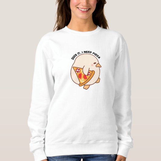 Kawaii Duck Pizza Lover Trui (Voorkant)