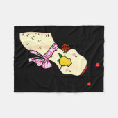 Kawaii Duck Rose Heart Bow Valentine Day Cute Anim Fleece Deken (Voorkant (Horizontaal))