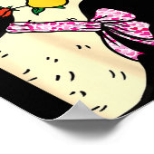 Kawaii Duck Rose Heart Bow Valentine Day Cute Anim Poster (Hoek)