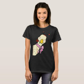 Kawaii Duck Rose Heart Bow Valentine Day Cute Anim T-shirt (Voorkant volledig)