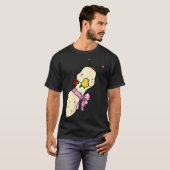 Kawaii Duck Rose Heart Bow Valentine Day Cute Anim T-shirt (Voorkant volledig)