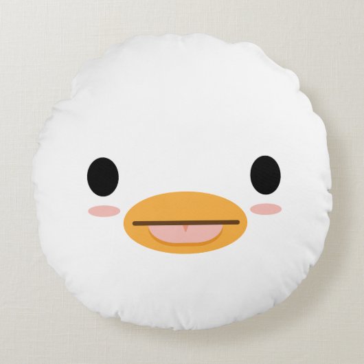 Kawaii Duck Tongue: "Te schattig om serieus te zij Rond Kussen (Voorkant)