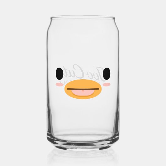 Kawaii Duck Tongue "Te schattig om serieus te zijn Blikvorm Glas (Voorkant)