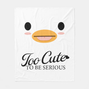 Kawaii Duck Tongue "Te schattig om serieus te zijn Fleece Deken