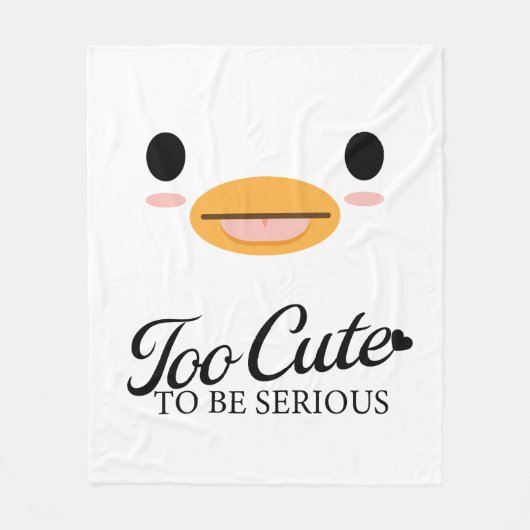Kawaii Duck Tongue "Te schattig om serieus te zijn Fleece Deken (Voorkant)