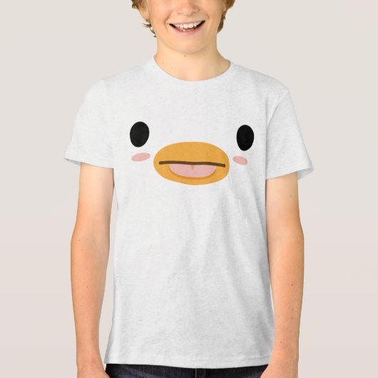 Kawaii Duck Tongue "Te schattig om serieus te zijn Tri-Blend Shirt (Voorkant)