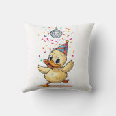 Kawaii Duckling dansen onder discobal met conf Kussen (Achterkant)