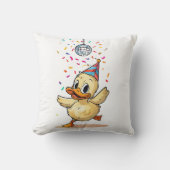 Kawaii Duckling dansen onder discobal met conf Kussen (Voorkant)