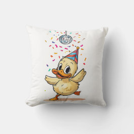Kawaii Duckling dansen onder discobal met conf Kussen