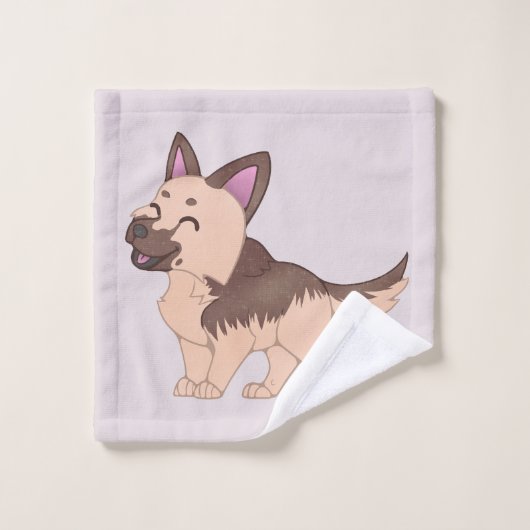 Kawaii Duitse herdershond Bad Handdoek (Wasdoekje)