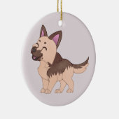 Kawaii Duitse herdershond Keramisch Ornament (Rechts)