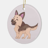 Kawaii Duitse herdershond Keramisch Ornament (Links)