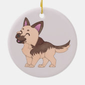 Kawaii Duitse herdershond Keramisch Ornament (Achterkant)