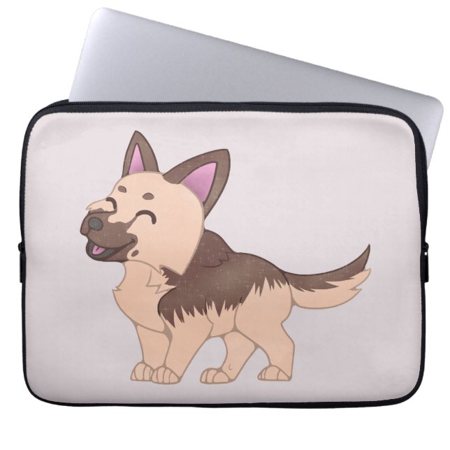 Kawaii Duitse herdershond Laptop Sleeve (Voorkant)