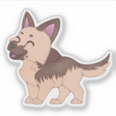 Kawaii Duitse herdershond Sticker (Voorkant)