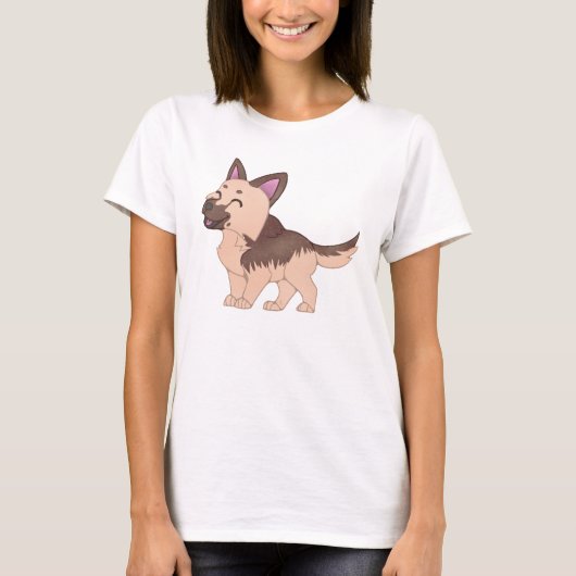 Kawaii Duitse herdershond T-shirt (Voorkant)