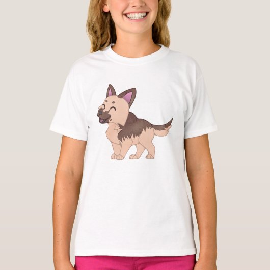 Kawaii Duitse herdershond T-shirt (Voorkant)