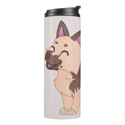 Kawaii Duitse herdershond Thermosbeker (Gedraaid links)