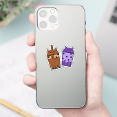 Kawaii Duo Meow Thee Vinyl Sticker (Telefoon)
