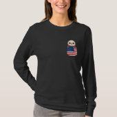 Kawaii Eagle Amerikaanse vlag zak T-shirt (Voorkant)