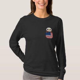 Kawaii Eagle Amerikaanse vlag zak T-shirt