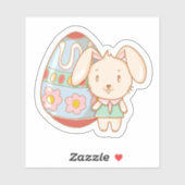 Kawaii Easter Bunny met paaseieren Sticker (Vel)