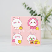 Kawaii Easter Feestdagenkaart (Staand voorkant)