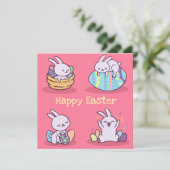Kawaii Easter Feestdagenkaart (Staand voorkant)