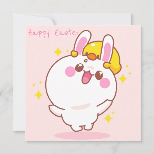 Kawaii Easter Feestdagenkaart (Voorkant)
