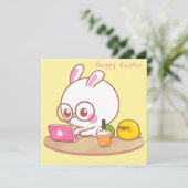 Kawaii Easter Holiday Kaart (Staand voorkant)