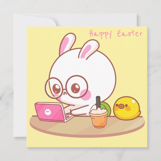 Kawaii Easter Holiday Kaart (Voorkant)