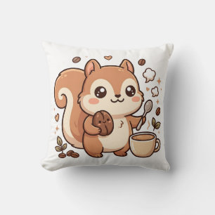 Kawaii Eekhoorn Koffie Worp Kussen