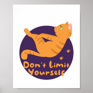 Kawaii een schattige oranje kat die yoga doet poster