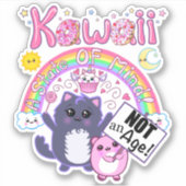 Kawaii: Een staat van geest, geen leeftijd! Autoti Sticker (Voorkant)