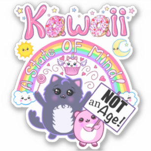 Kawaii: Een staat van geest, geen leeftijd! Autoti Sticker