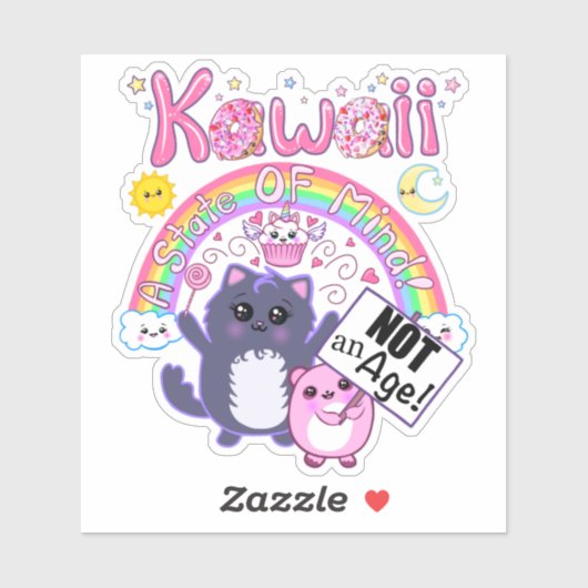 Kawaii: Een staat van geest, geen leeftijd! Autoti Sticker (Vel)