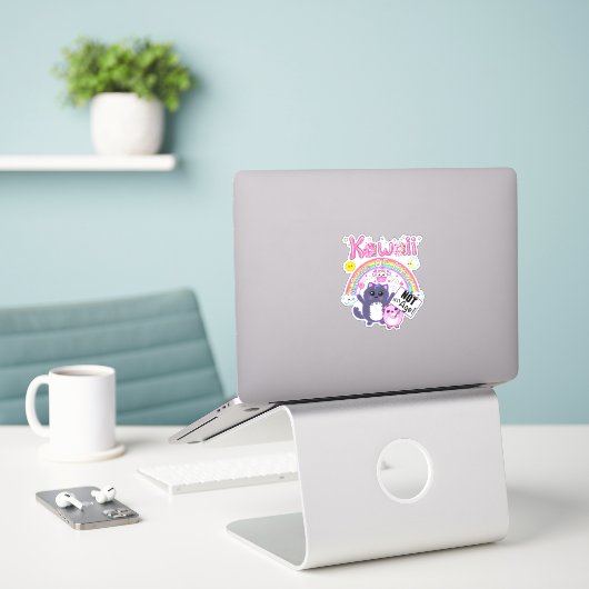 Kawaii: Een staat van geest, geen leeftijd! Autoti Sticker (Laptop op bureau)
