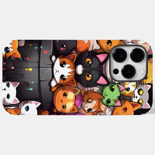 Kawaii een veel katten graffiti Case-Mate iPhone case (Achterkant (horizontaal))