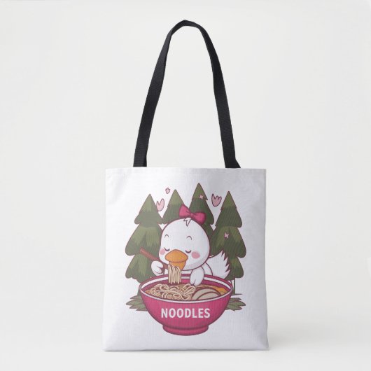Kawaii eend eten ramen tote bag (Voorkant)