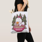 Kawaii eend eten ramen tote bag (Dichtbij)