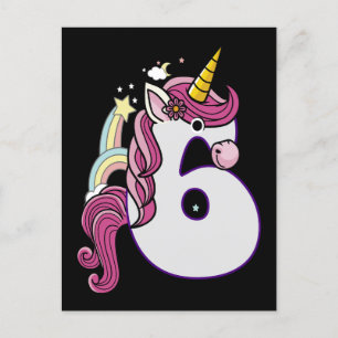 Kawaii Eenhoorn 6e verjaardag Outfit Gift T-shirt Aankondigingskaart