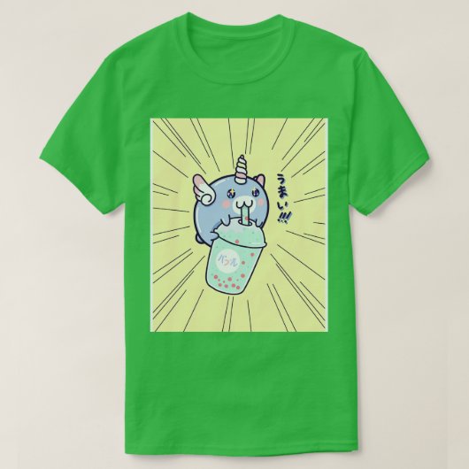 Kawaii Eenhoorn Boba Tea T-shirt (Design voorkant)