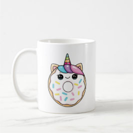 Kawaii eenhoorn donut koffiemok