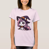 Kawaii Eenhoorn Heks Schattigee Halloween Fantasy  T-shirt (Voorkant)