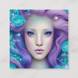 Kawaii Eenhoorn Paardenportret Art Deco Botticelli Vierkante Visitekaartje