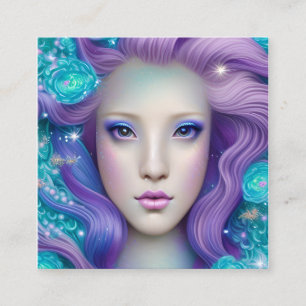 Kawaii Eenhoorn Paardenportret Art Deco Botticelli Vierkante Visitekaartje