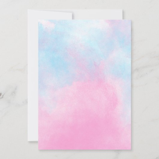 Kawaii Eenhoorn Regenboog Roze Blauw Verjaardag Kaart (Achterkant)