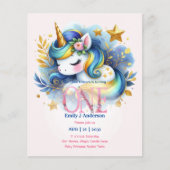 Kawaii Eenhoring 1e Verjaardag Sprookjesachtige Ve (Voorkant)